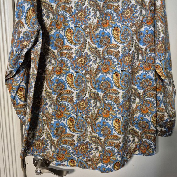 Alan Flusser Shirt Mens Large Paisley Multicolor Button Up Long Sleeve Retro - Picture 4 of 6